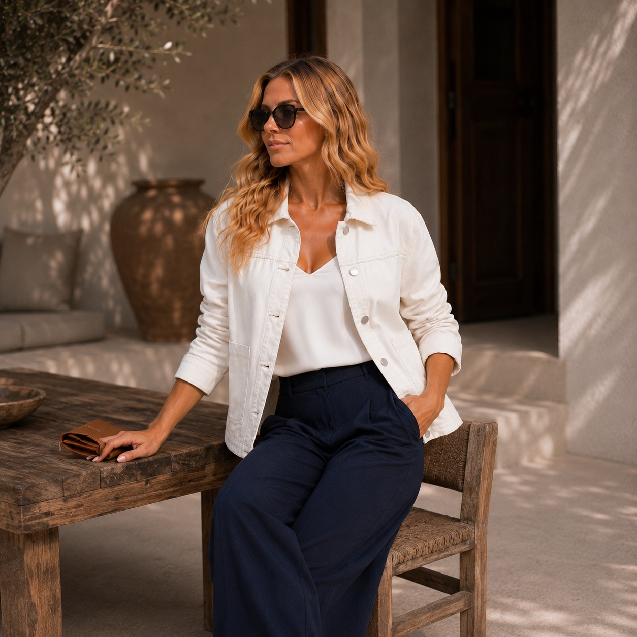 CHAQUETA DENIM IVORY