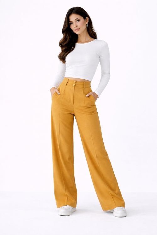 Aurora™ | Pantalón Palazzo Elegante de Tiro Alto