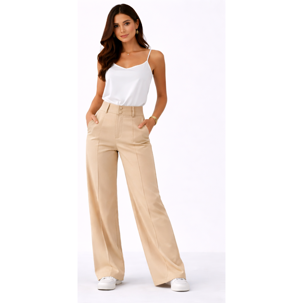 Aurora™ | Pantalón Palazzo Elegante de Tiro Alto